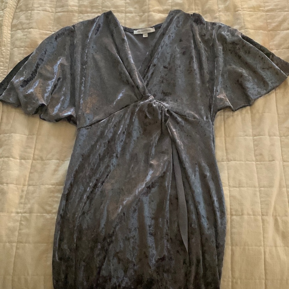 The Vanity Room Crushed Velvet Tulip Hem Dress